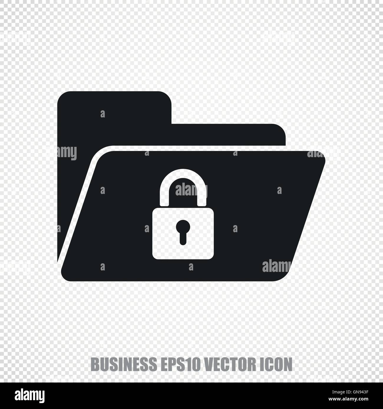 Business vector Folder With Lock icon. Modern flat design Stock Vector