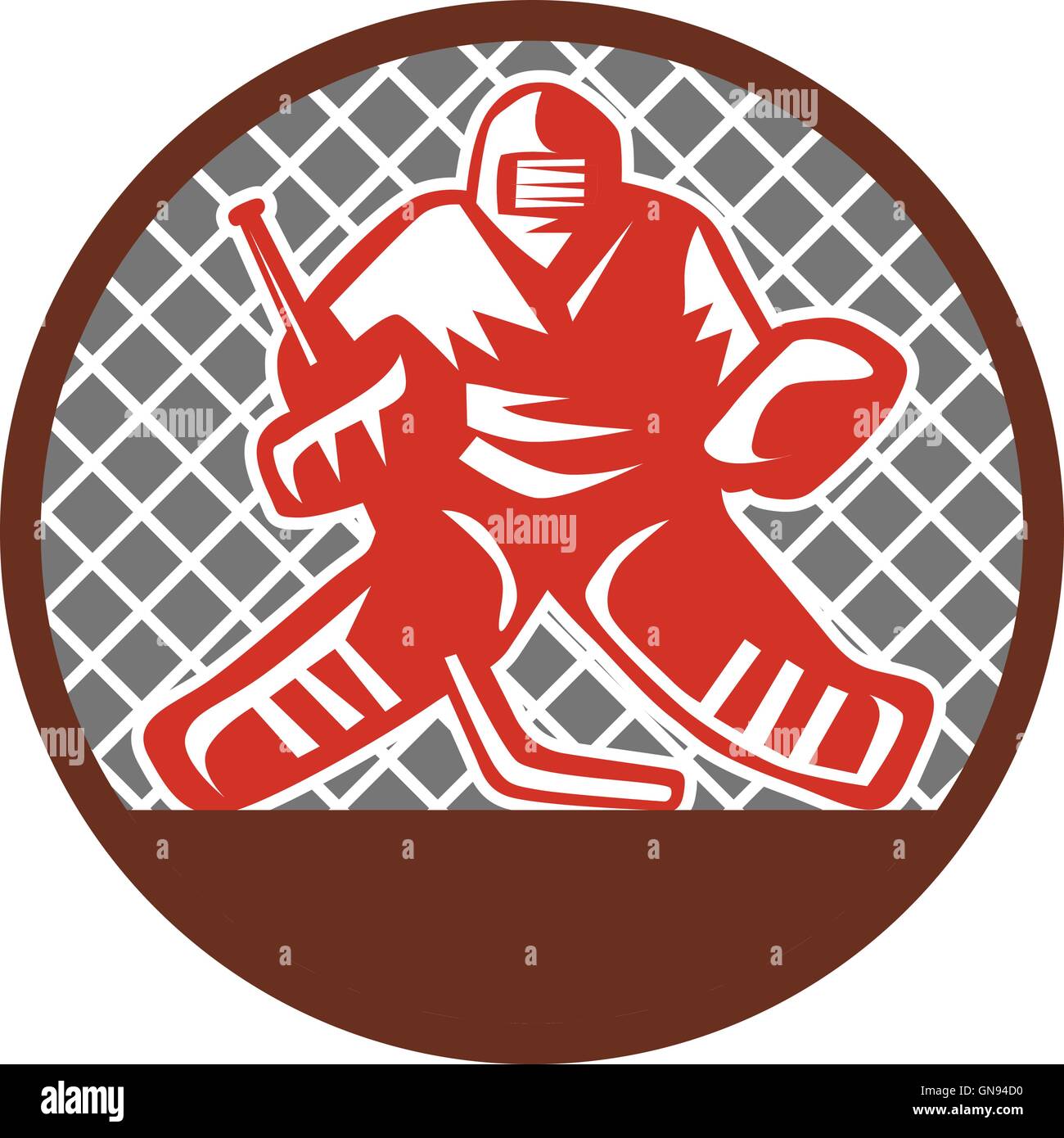 Ice Hockey Goalie Circle Retro Stock Vector Image & Art Alamy