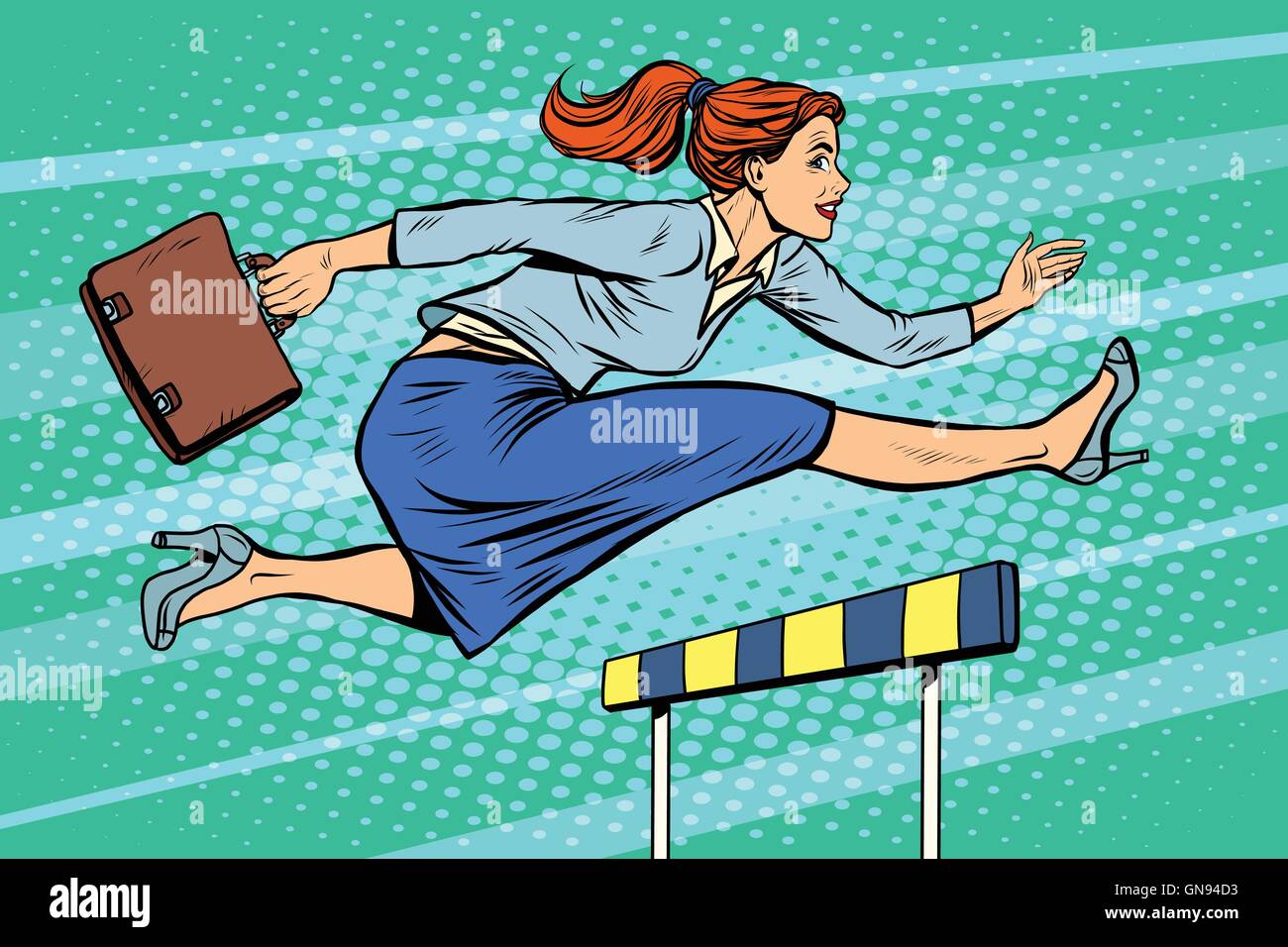 Cartoon businesswoman running on Stock Vector Images - Alamy