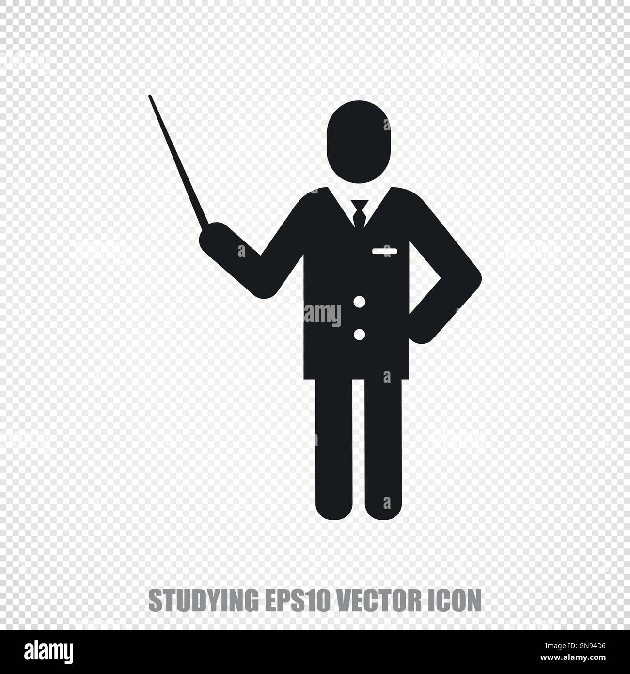 Studying vector Teacher icon. Modern flat design. Stock Vector