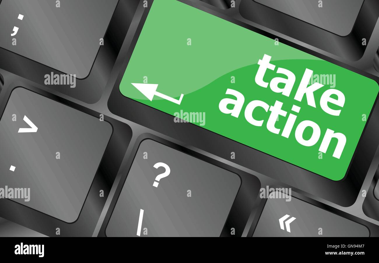 Take action key on a computer keyboard, business concept. Keyboard keys  icon button vector Stock Vector Image & Art - Alamy
