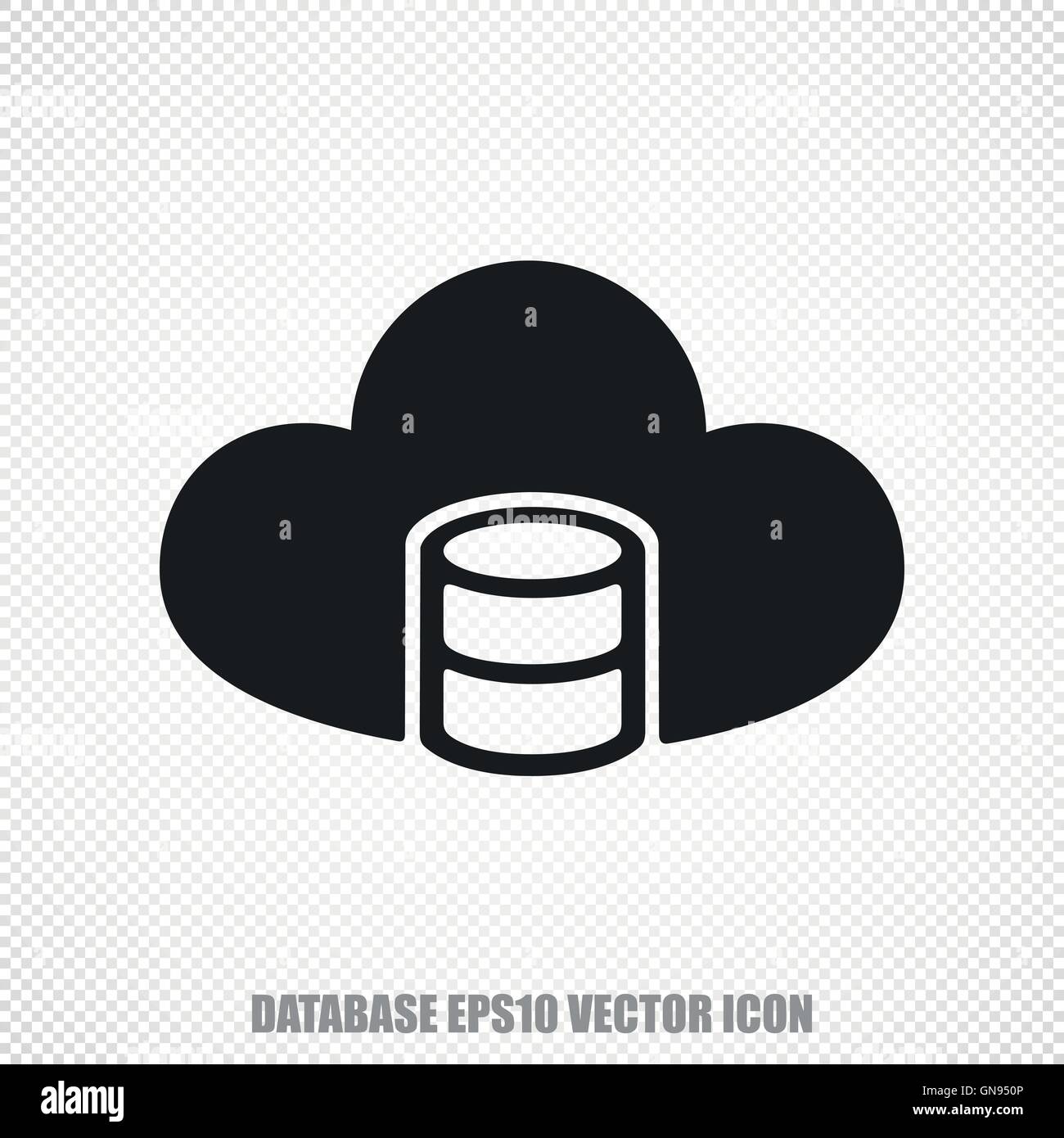 Programming vector Database With Cloud icon. Modern flat design. Stock Vector