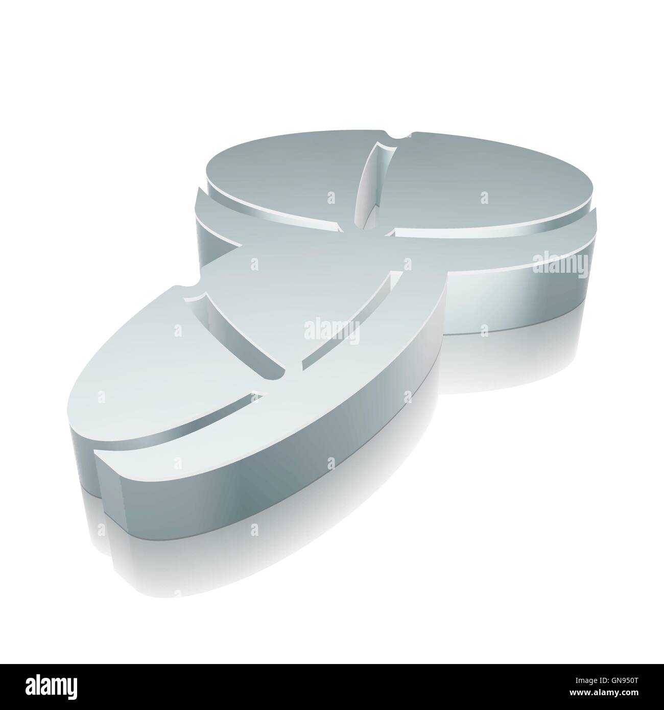 Health icon: 3d metallic Pills with reflection, vector illustration. Stock Vector