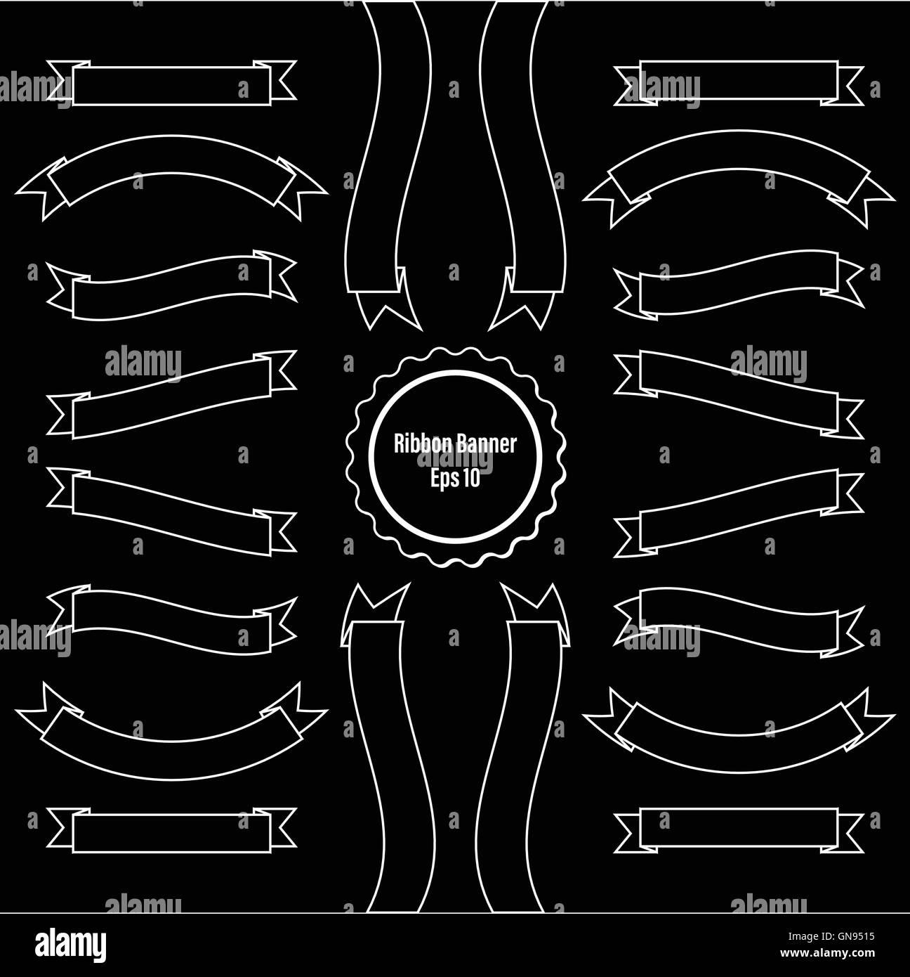 Ribbon banner Black and White Stock Photos & Images - Alamy