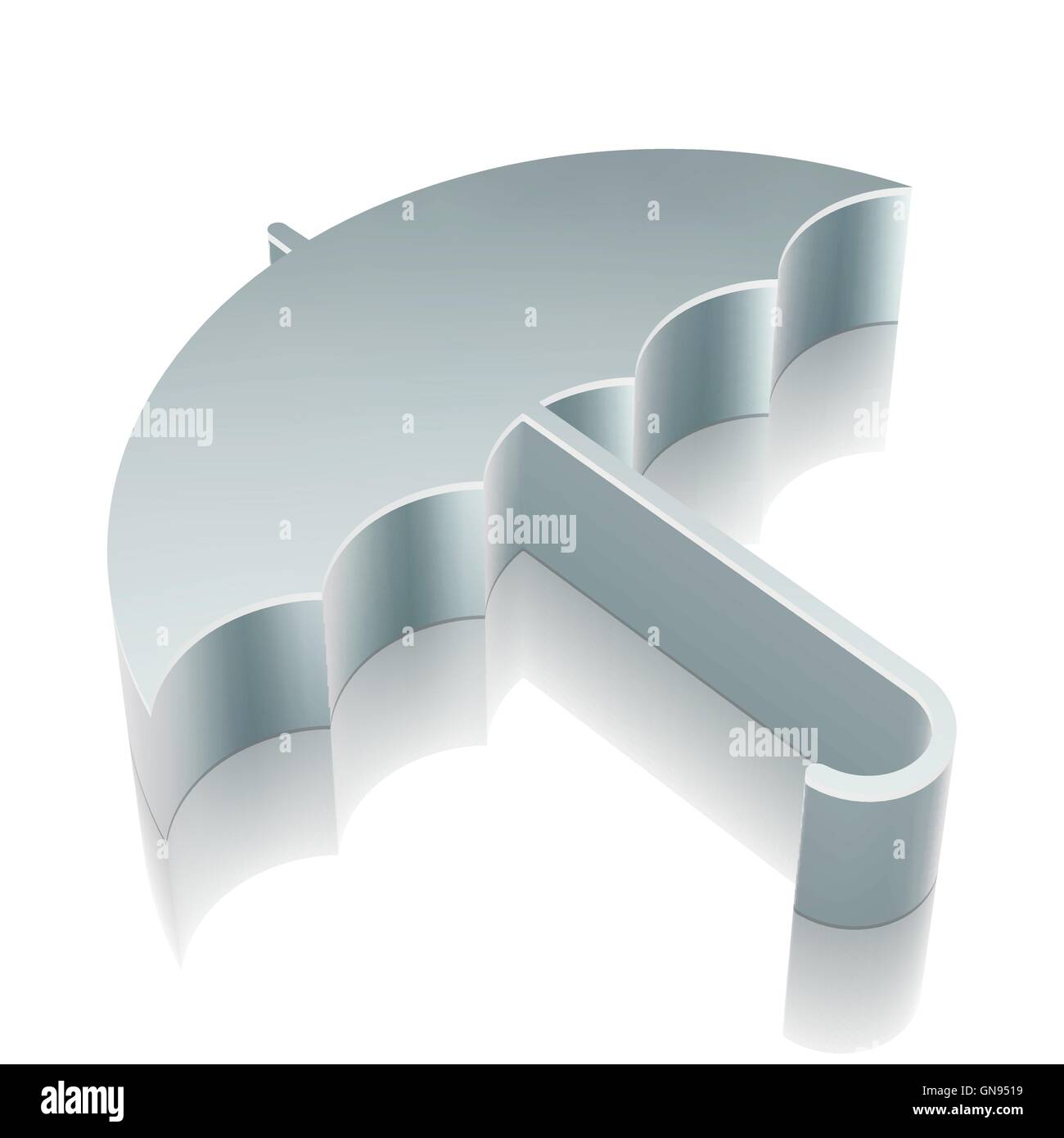 3d metallic Umbrella icon with reflection, vector illustration Stock ...