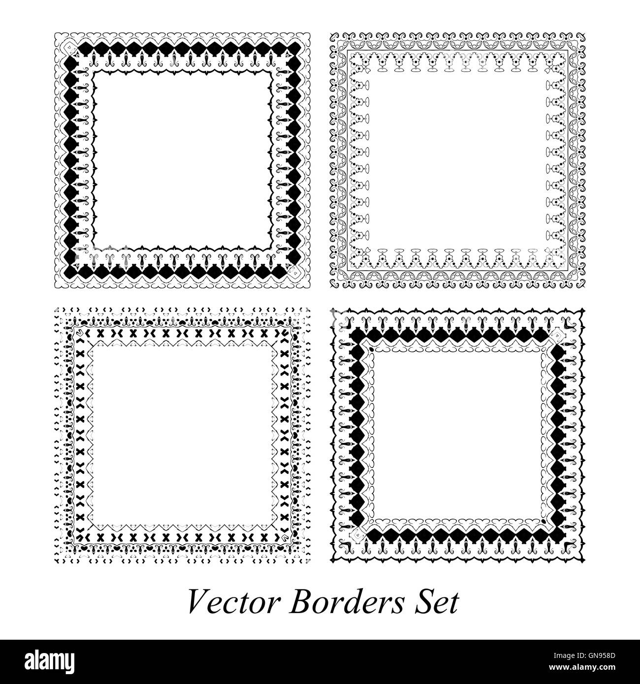 frames and borders set Stock Vector