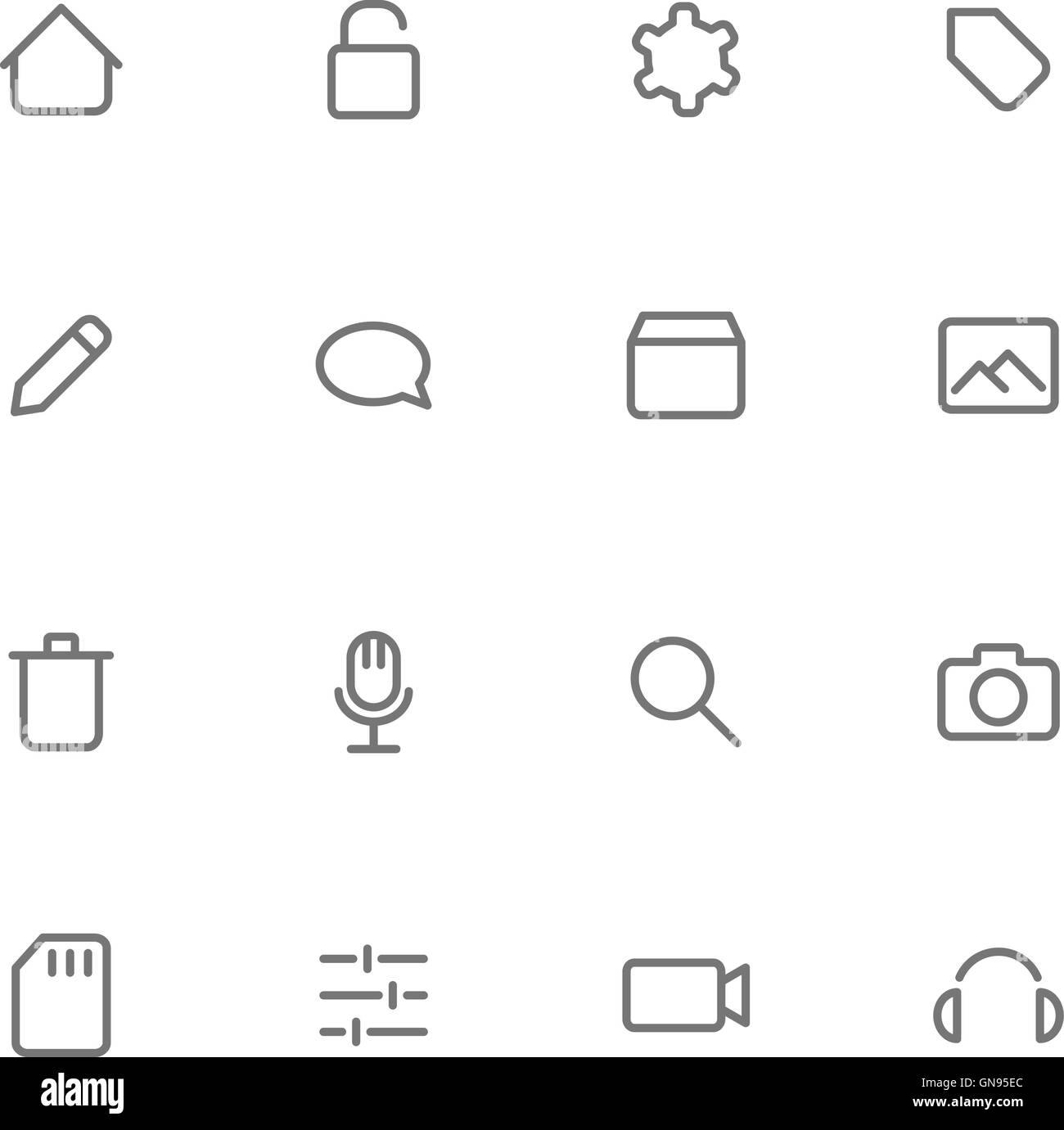 Set vector icons multimedia Stock Vector Image & Art - Alamy