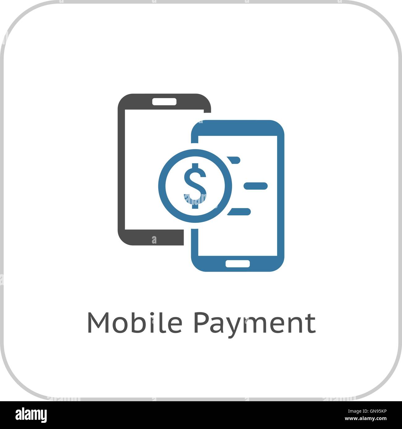 Mobile Payment Icon. Flat Design. Stock Vector