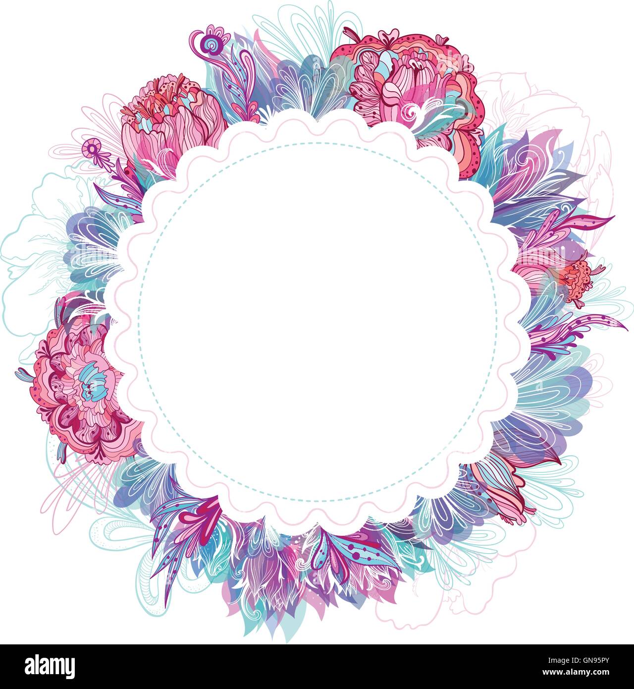 Romantic Vector Floral Frame Stock Vector Image &amp; Art - Alamy