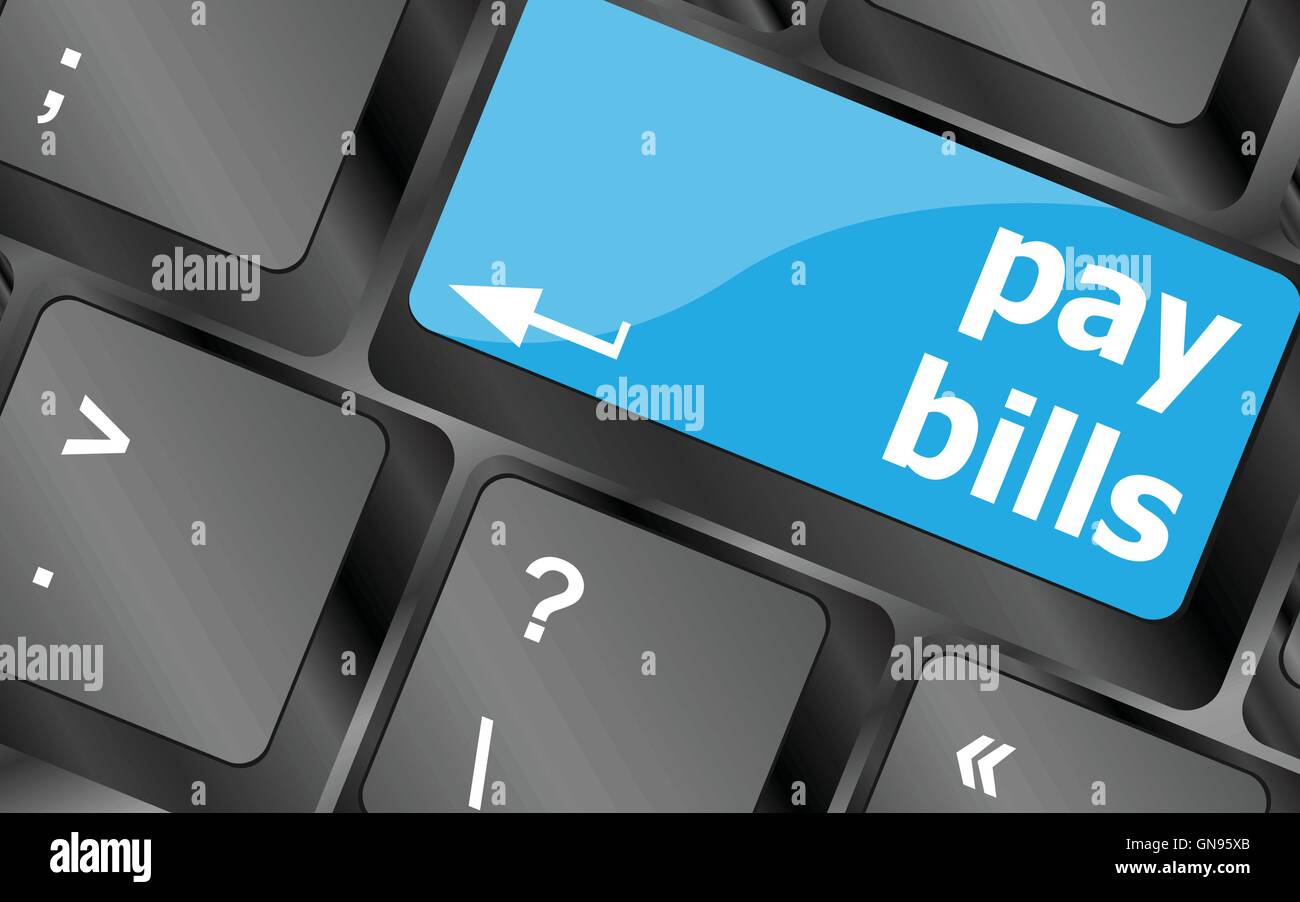 bills button on the computer keyboard. Keyboard keys icon button vector ...