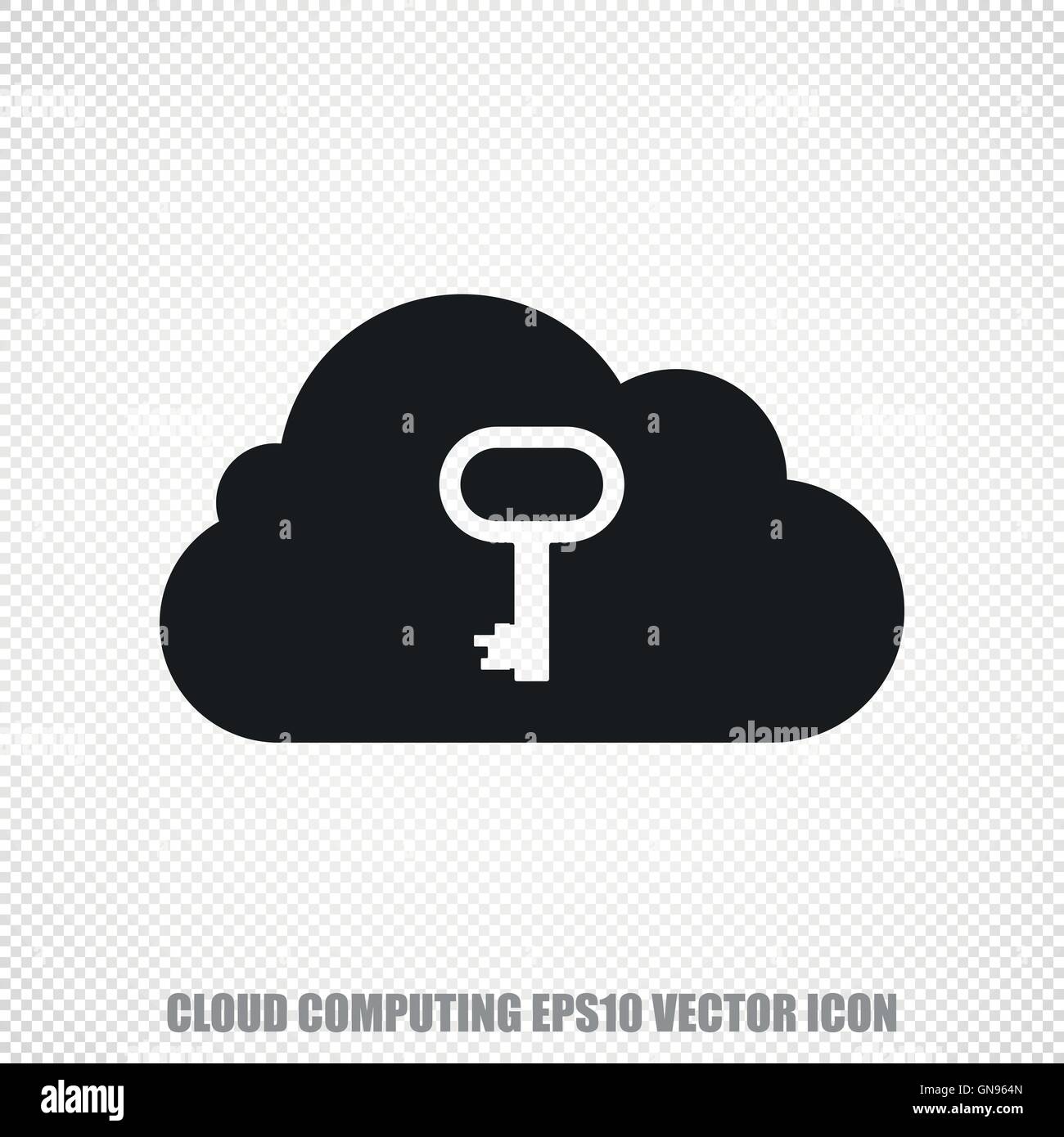 Cloud technology vector Cloud With Key icon. Modern flat design Stock ...