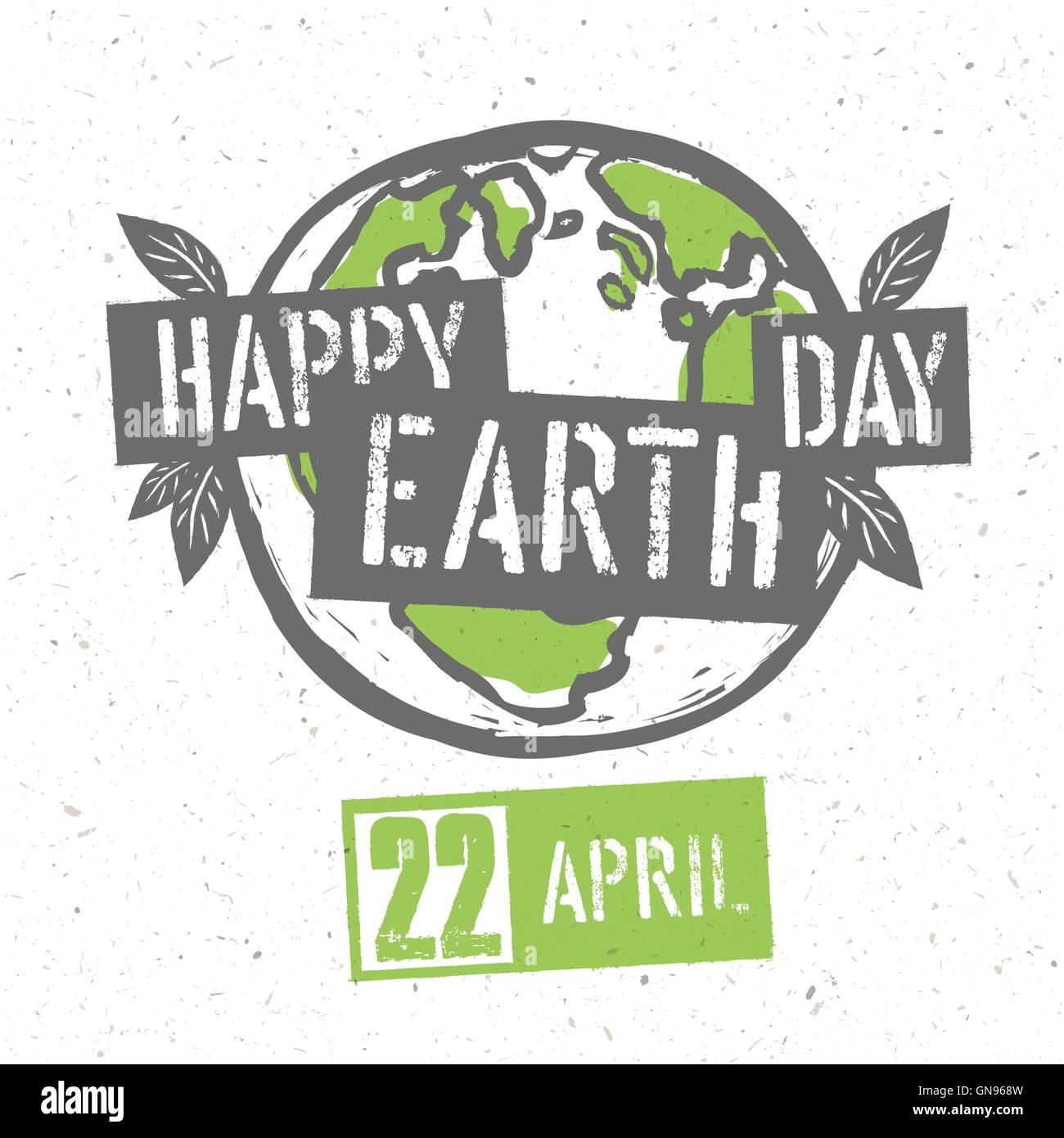Typographic design for Earth Day. Concept Poster With Earth Symb Stock Vector