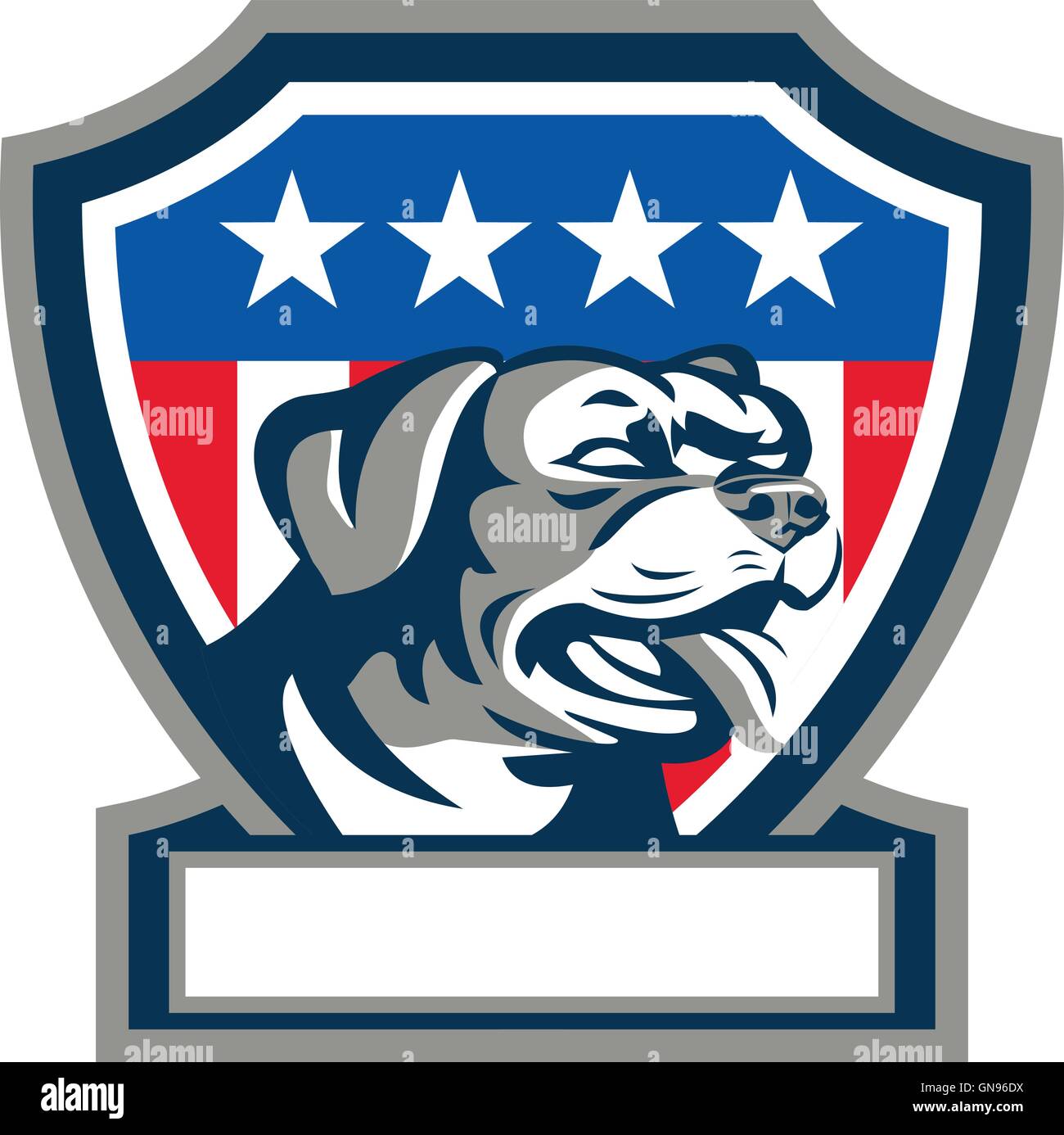 Rottweiler Guard Dog USA Flag Crest Retro Stock Vector Image & Art Alamy
