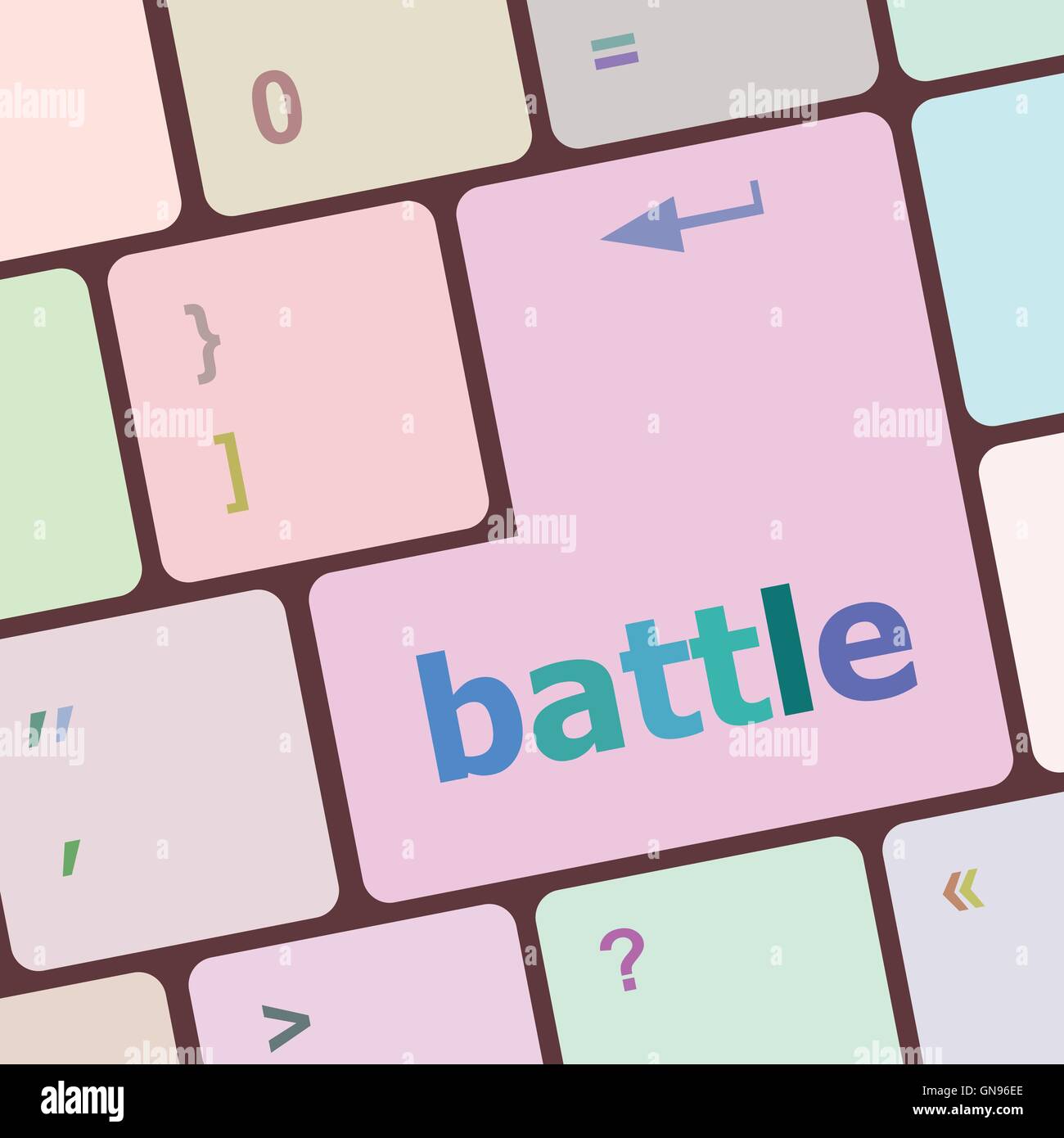 battle button on computer keyboard pc key vector illustration Stock ...