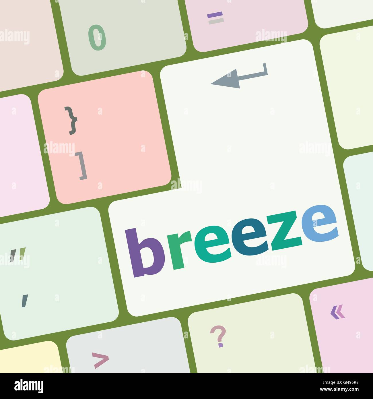 breeze word on keyboard key vector illustration Stock Vector Image