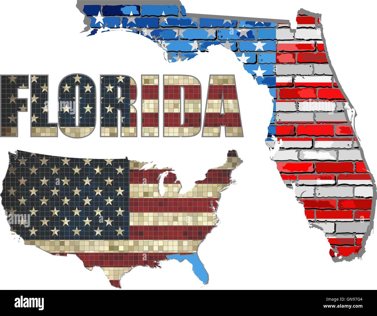 USA state of Florida on a brick wall Stock Vector Image & Art Alamy