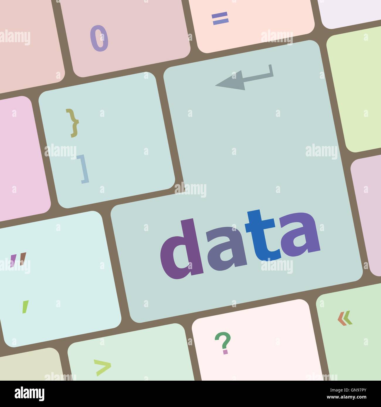 Data concept: computer keyboard with word Data vector illustration ...