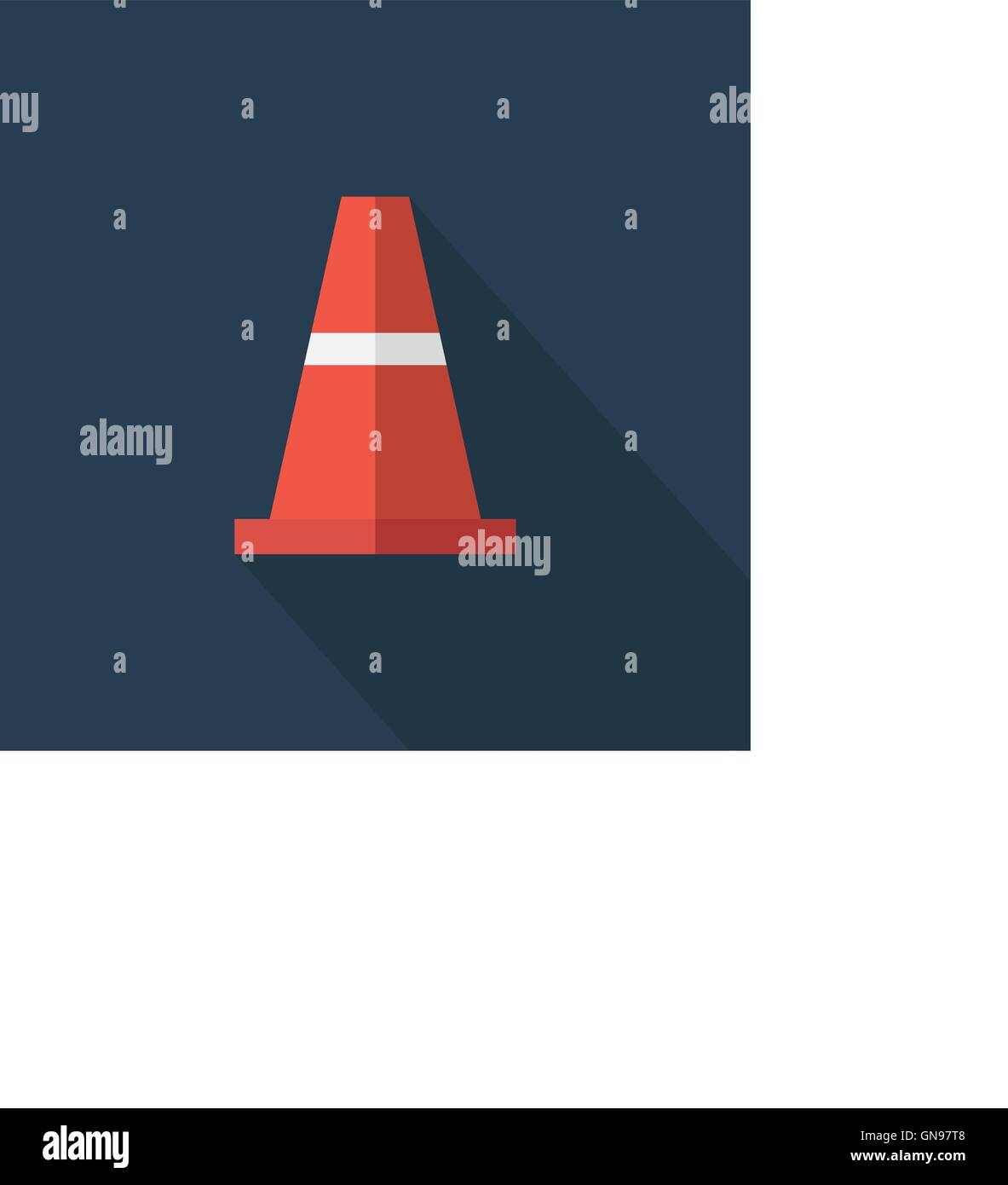 Traffic cone , Flat design style, vector illustration. long shad Stock ...