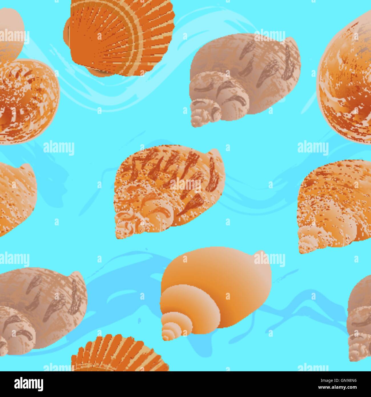 Seashells. Seamless wallpaper. Blue background Stock Vector Image & Art