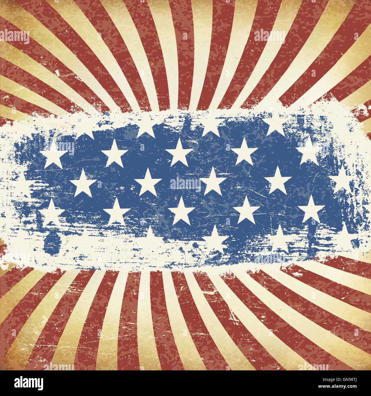 American Themed Flag Background. Grunge Aged Vector Template. Ho Stock ...