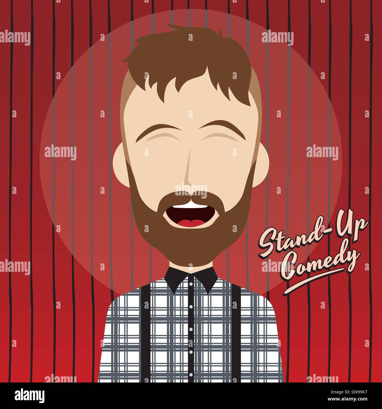 hilarious guy stand up comedian cartoon Stock Vector Image & Art Alamy