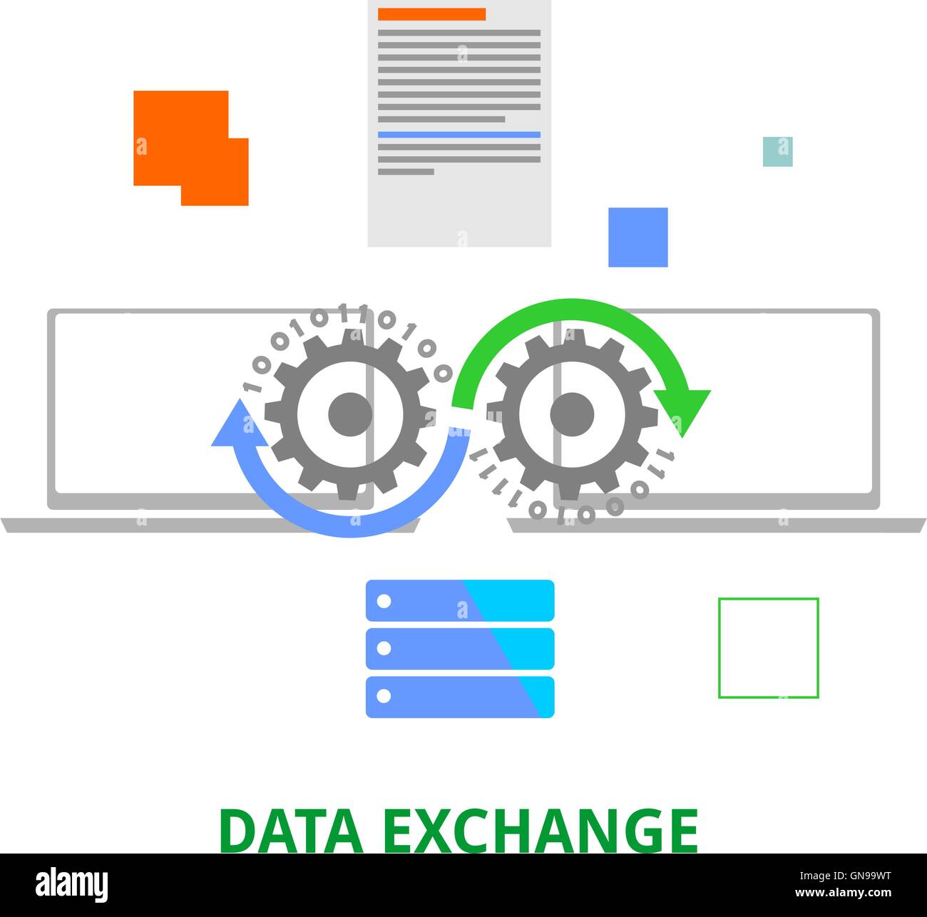 vector - data exchange Stock Vector