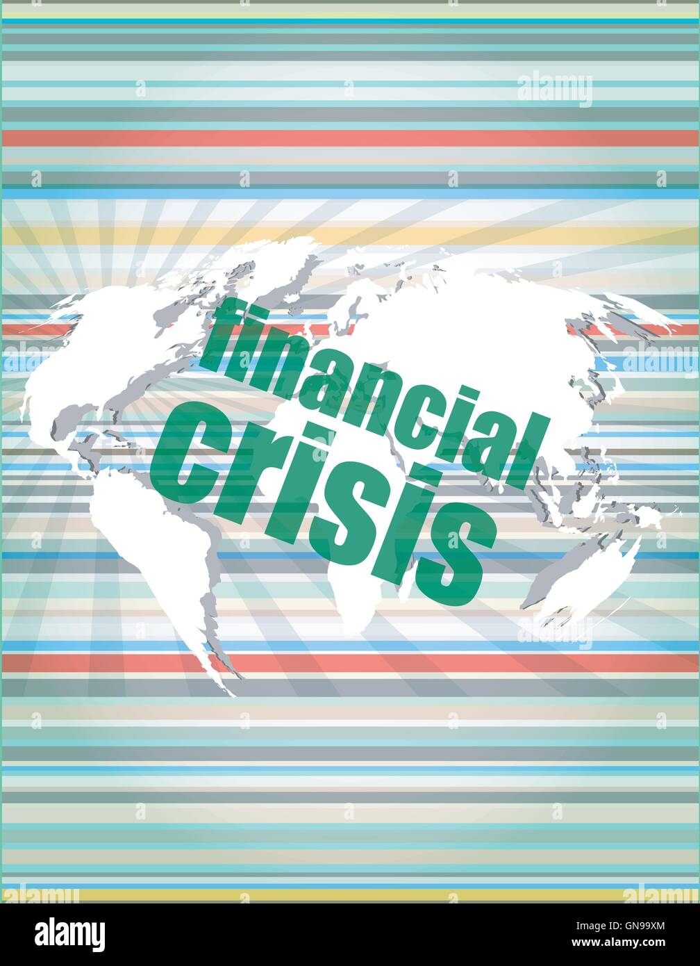financial crisis concept - business touching screen vector quotation ...