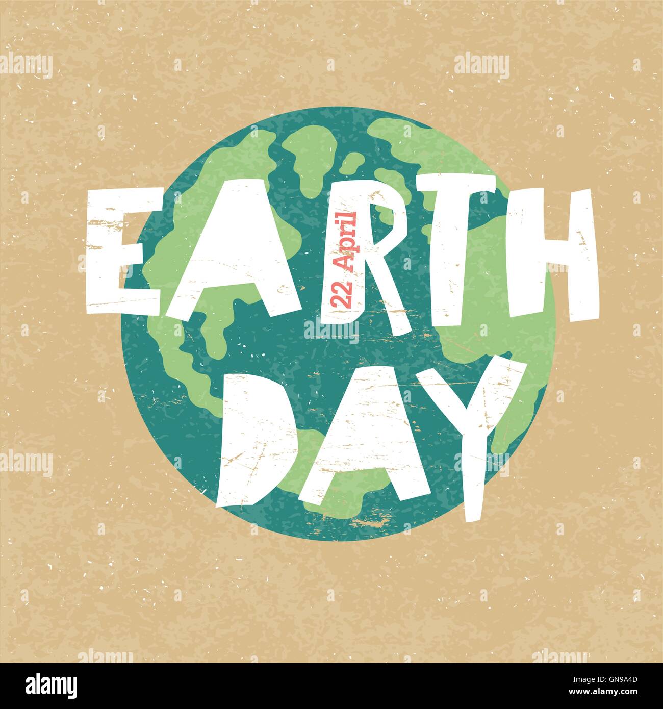 Earth Day Illustration. Earth day, 22 April. Paper cut letters Stock Vector