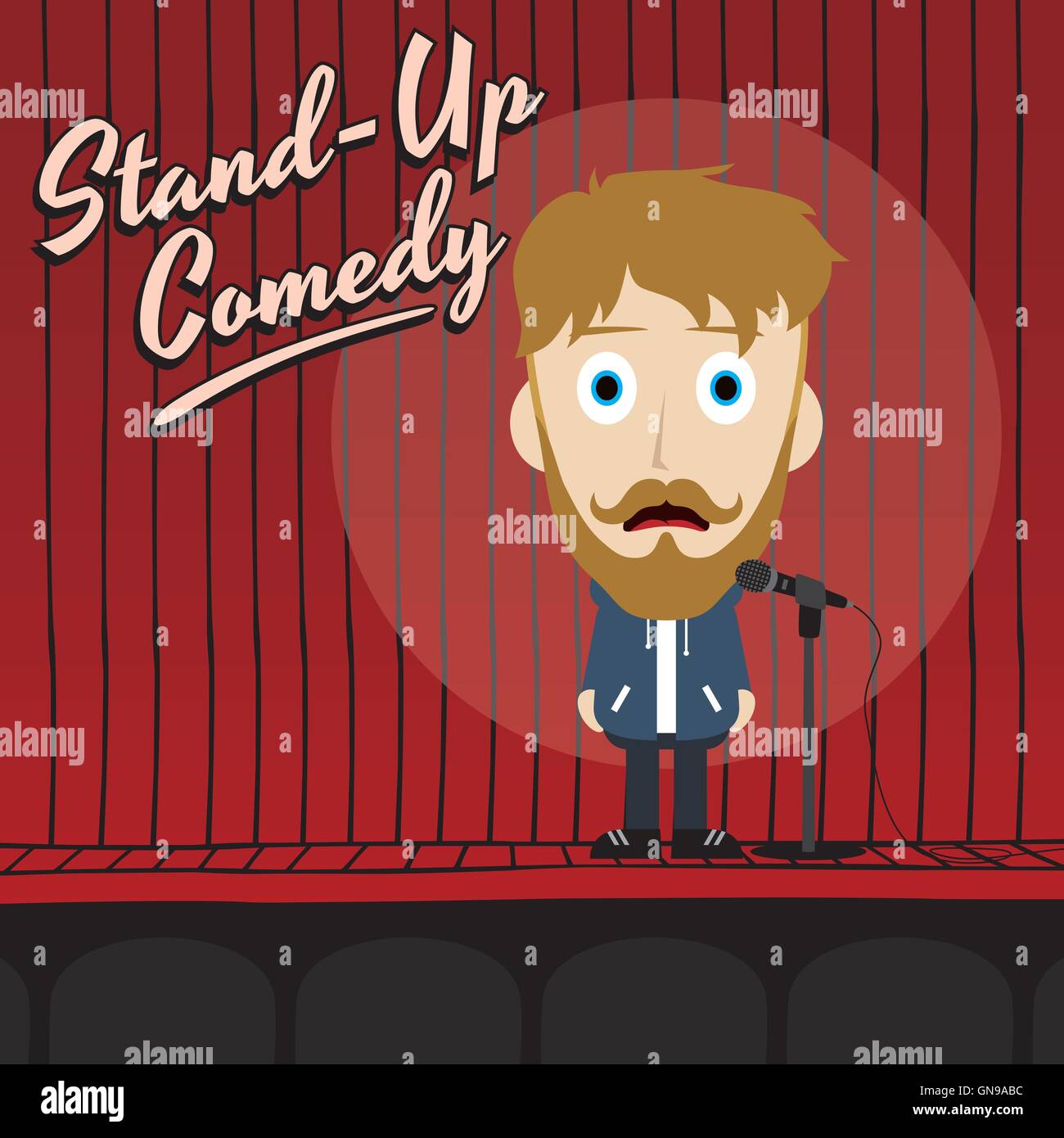 hilarious guy stand up comedian cartoon Stock Vector Image & Art Alamy