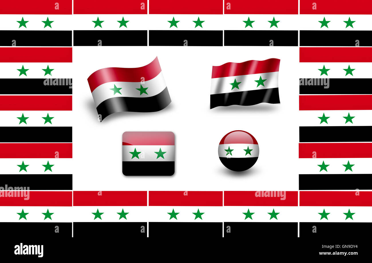 Flag of Syria. icon set. flags frame Stock Photo - Alamy