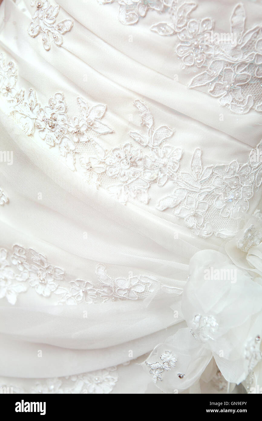 part of the wedding dress Stock Photo - Alamy