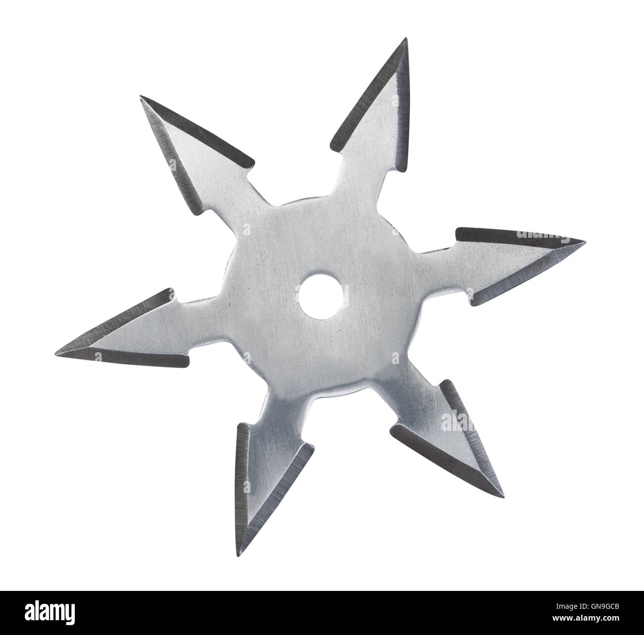 Throwing star ninja Shuriken. Stock Photo