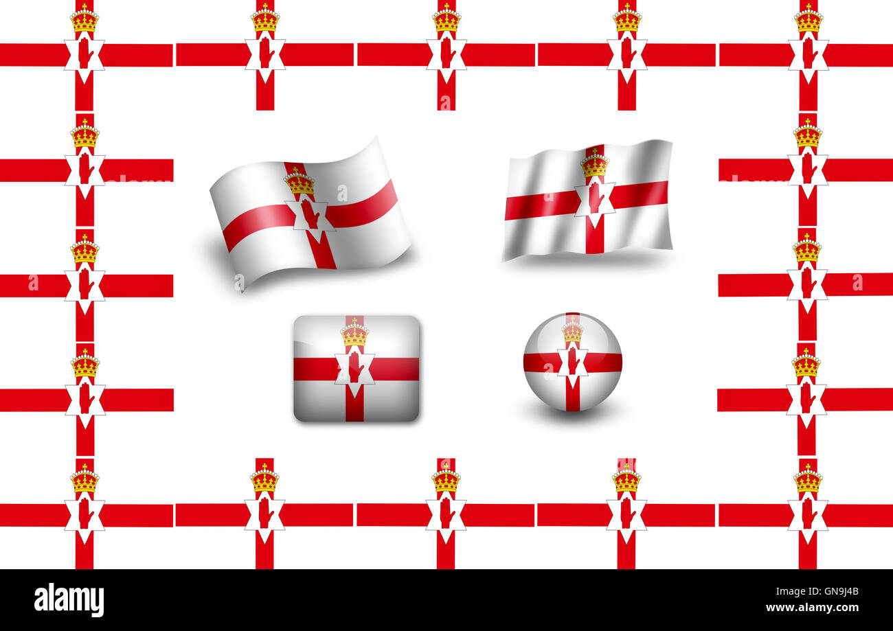 Flag of Northern Ireland. icon set. flags frame Stock Photo Alamy