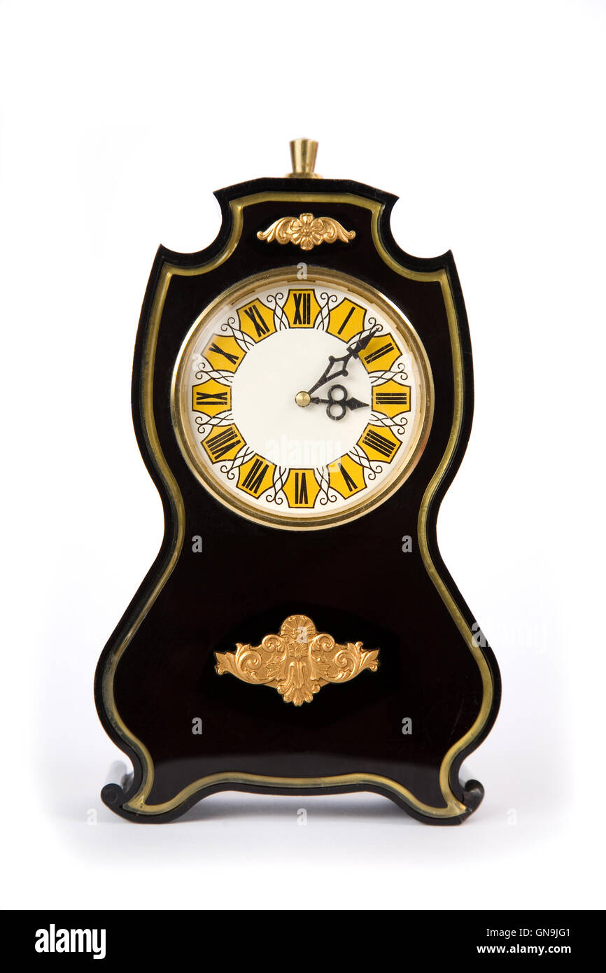 Vintage clocks, isolated on white background Stock Photo - Alamy