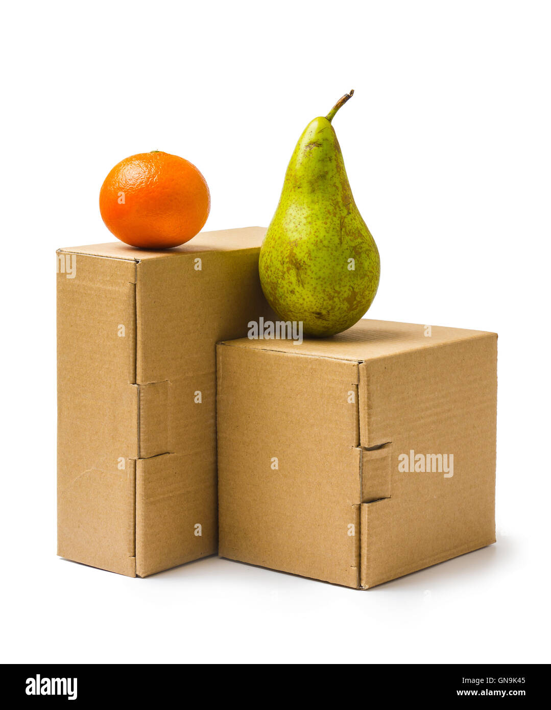 Cardboard boxes for goods and products Stock Photo Alamy