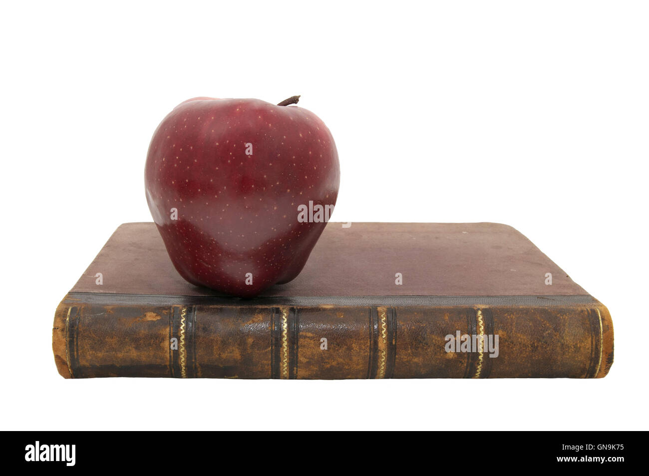 books and an apple Stock Photo
