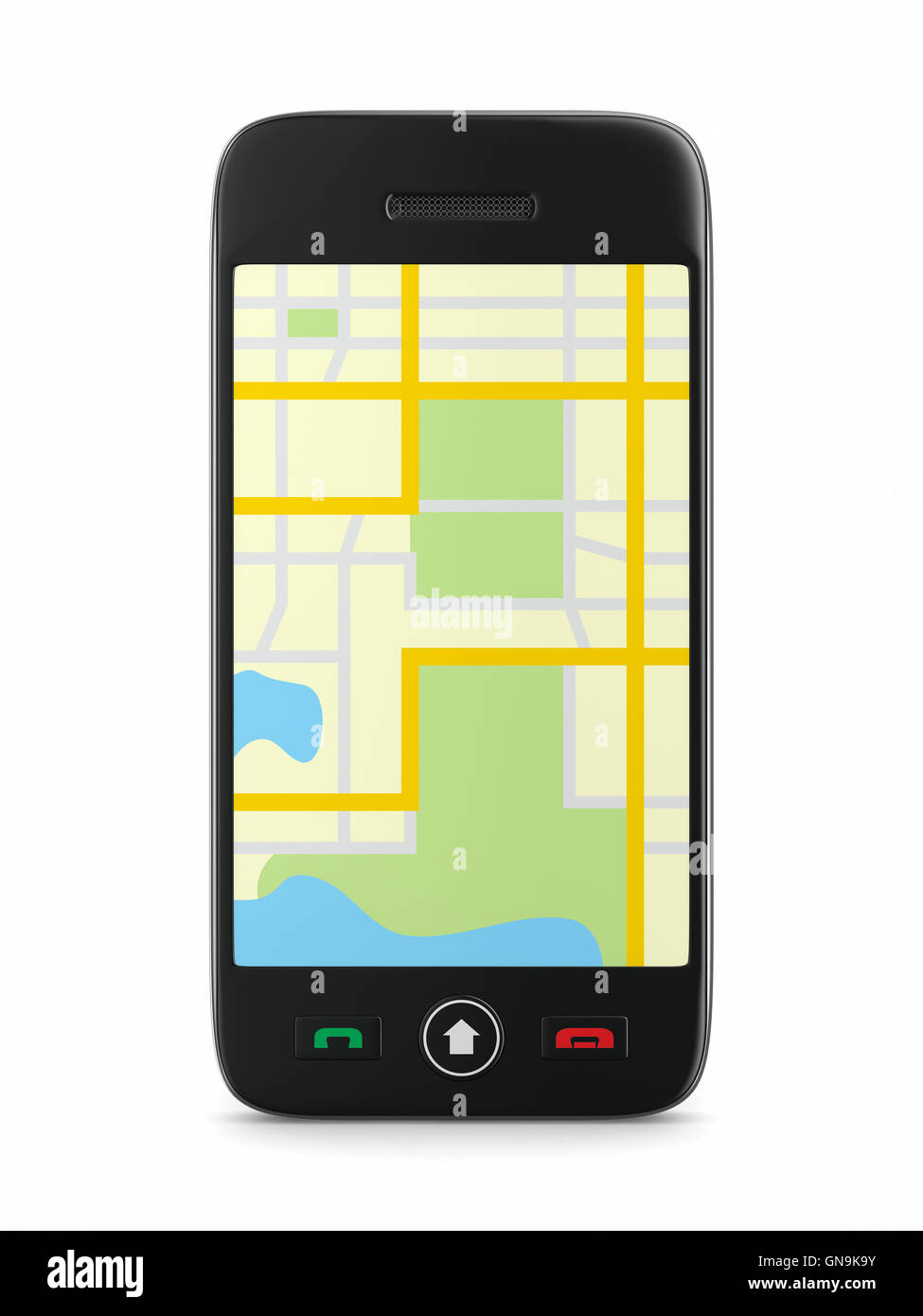 Navigation in phone. Isolated 3D image Stock Photo Alamy