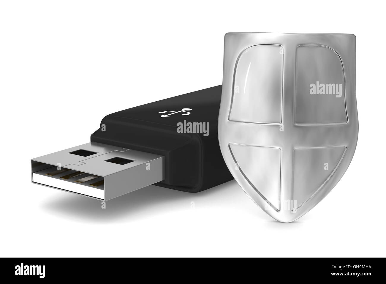 usb flash drive on white background. Isolated 3D image Stock Photo - Alamy