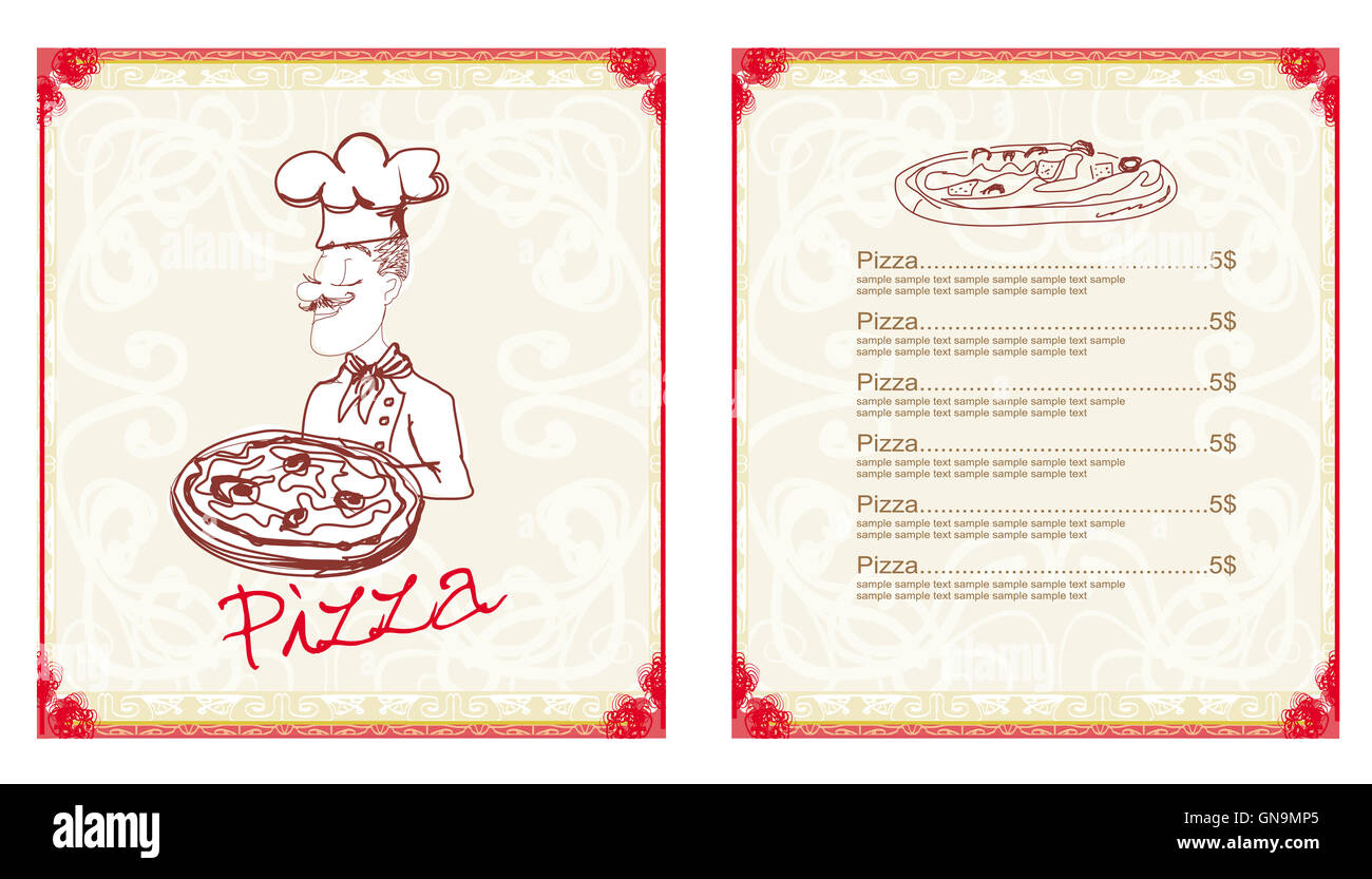 Pizza Menu Template Stock Photo - Alamy