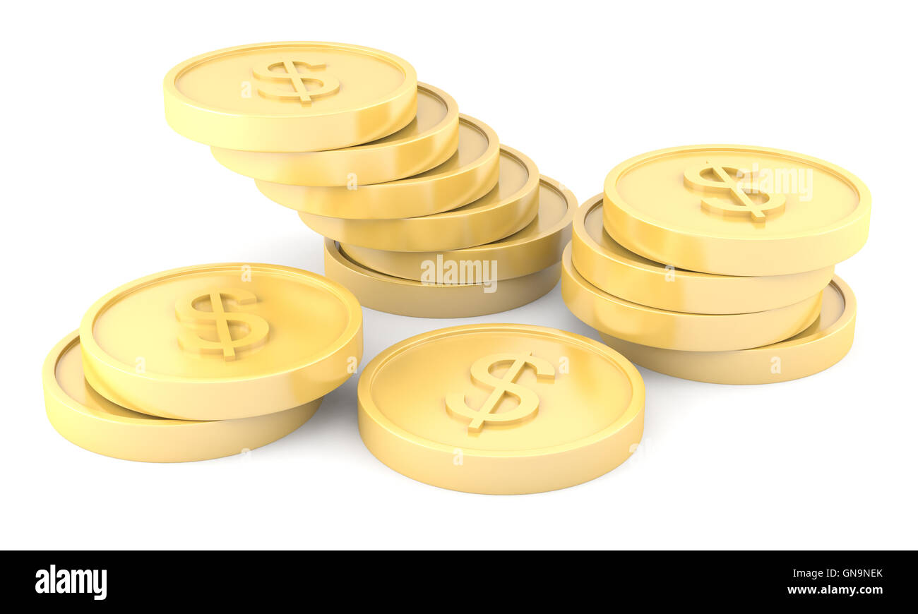 Golden dollar coins hi-res stock photography and images - Alamy
