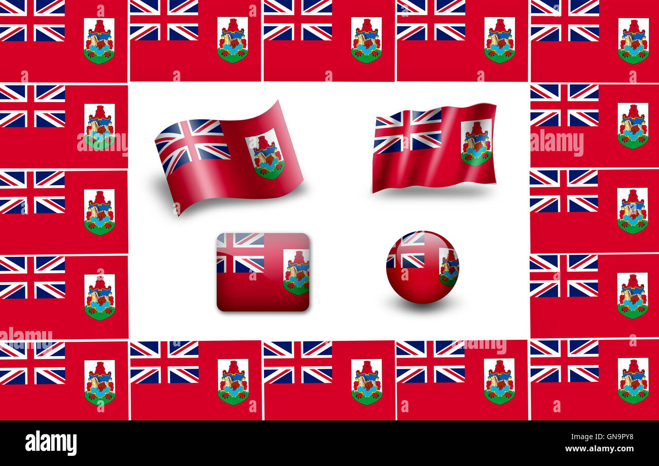 flag of Bermuda. icon set Stock Photo