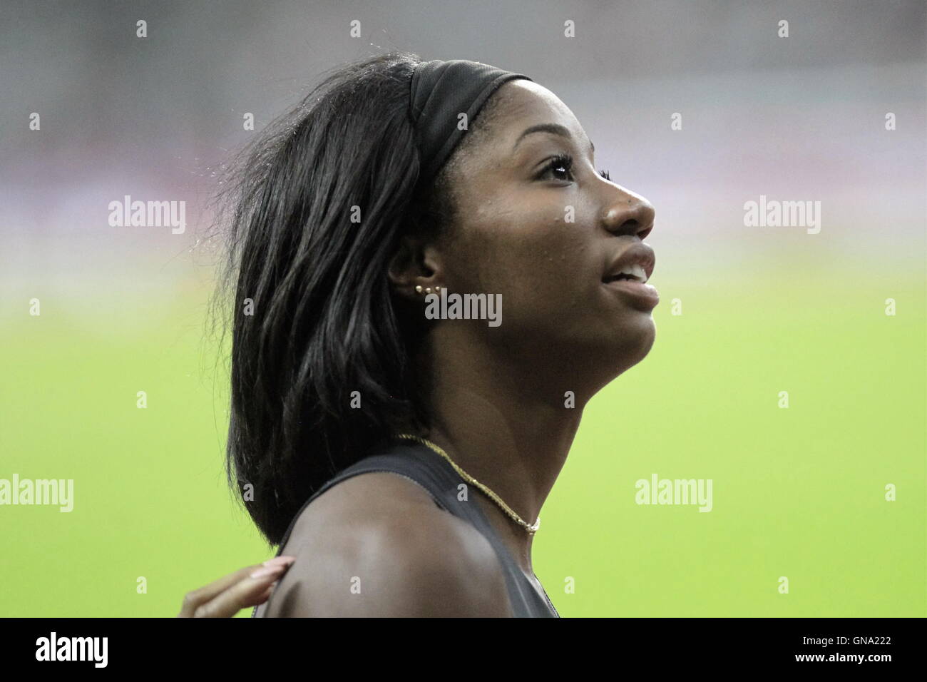 St Denis, Paris, France. 27th Aug, 2016. Kendra Harrison (usa) won the 100m hurdles at the Diamond League at the Stade de France, paris saint denis, France © Action Plus Sports/Alamy Live News Stock Photo