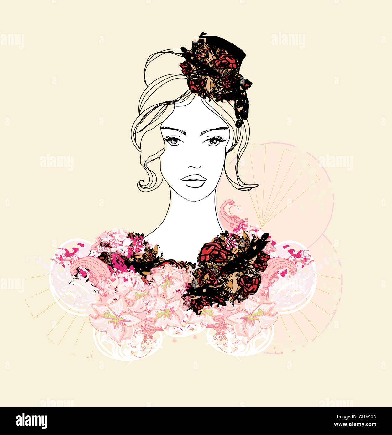 Abstract Beautiful Woman poster Stock Photo - Alamy
