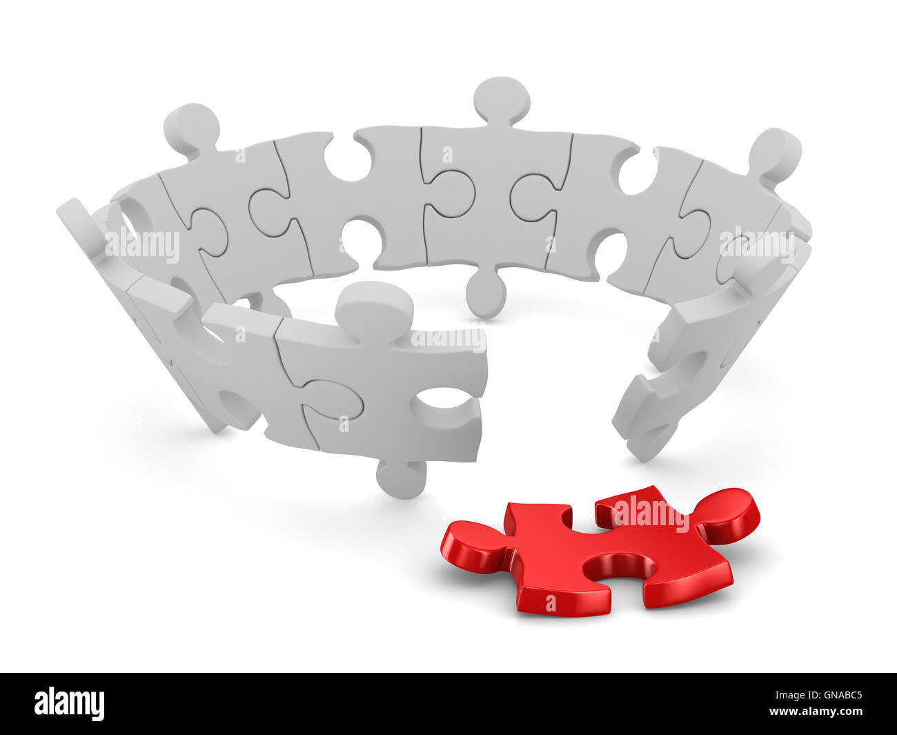 Puzzle on white background. Isolated 3D image Stock Photo - Alamy