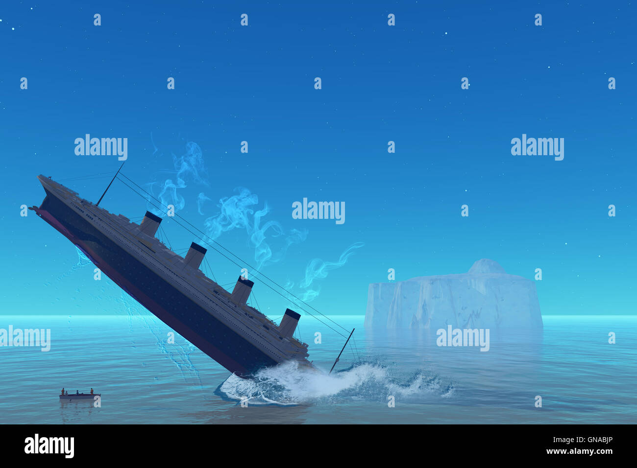 Titanic Sinking Stock Photo