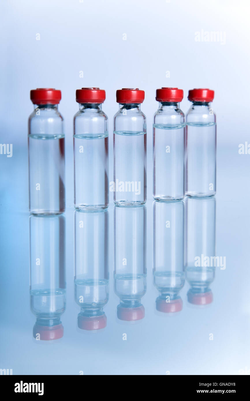 Vials with liquid for medicine or science Stock Photo Alamy