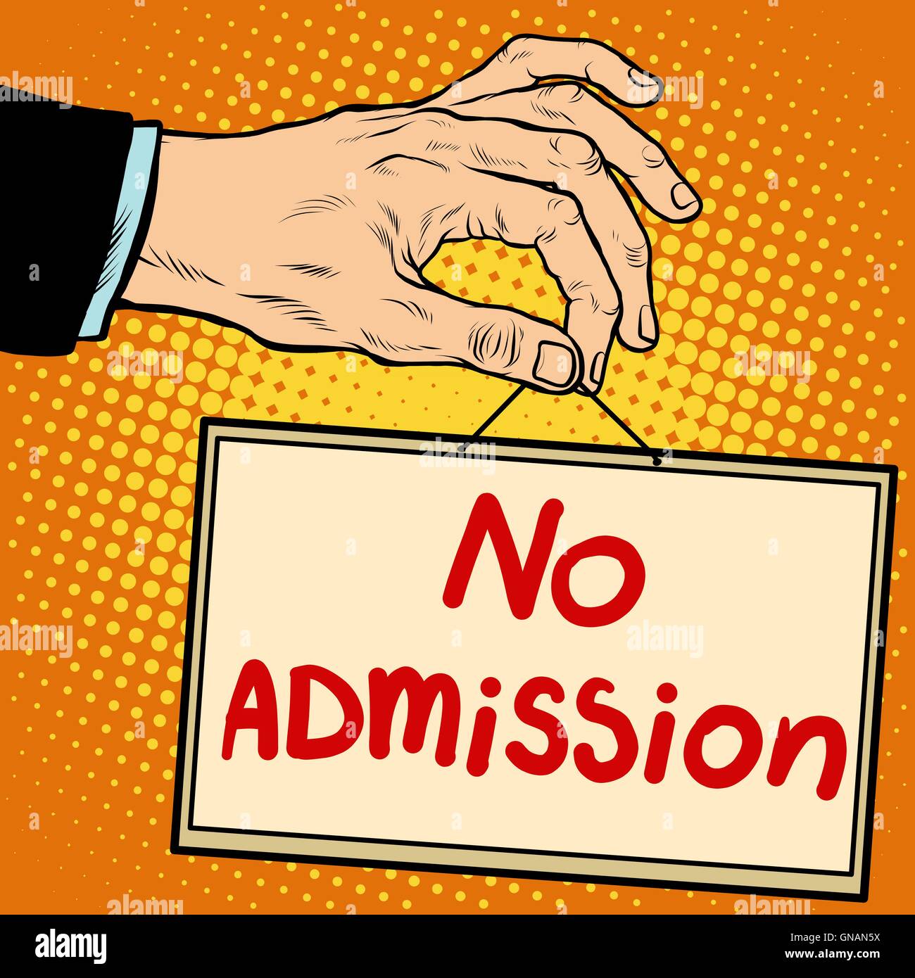 Hand sign no admission Stock Vector