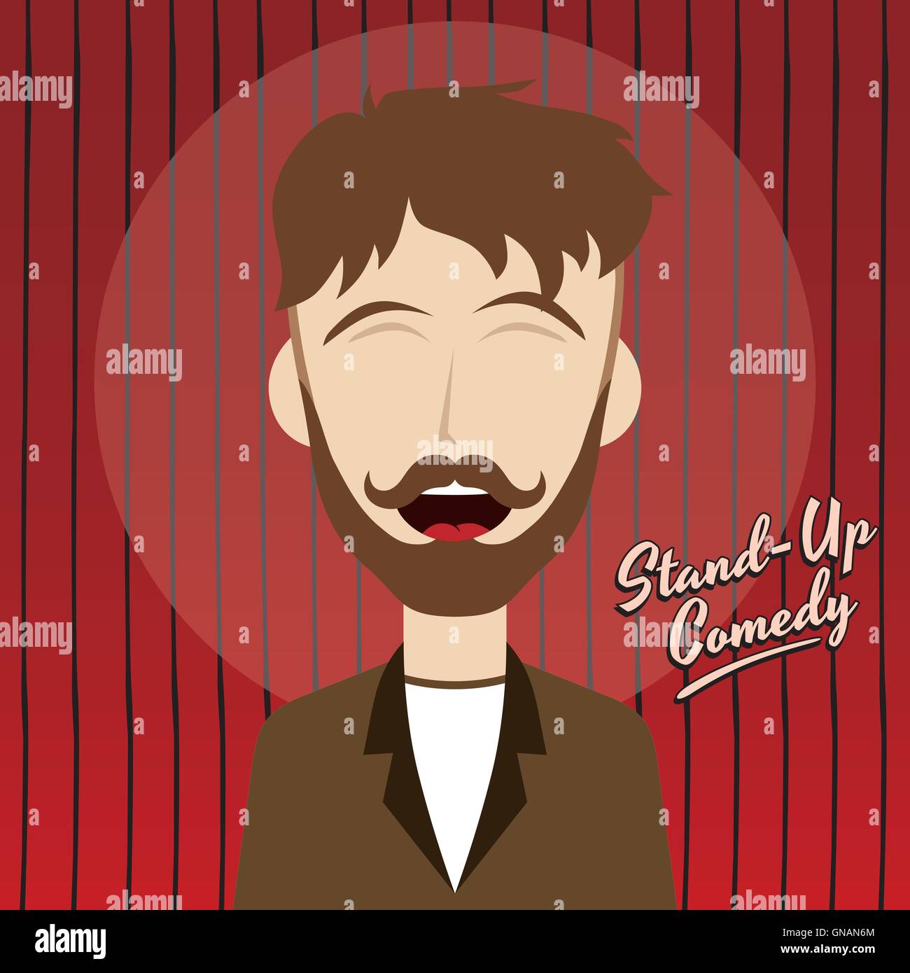 hilarious guy stand up comedian cartoon Stock Vector Image & Art Alamy