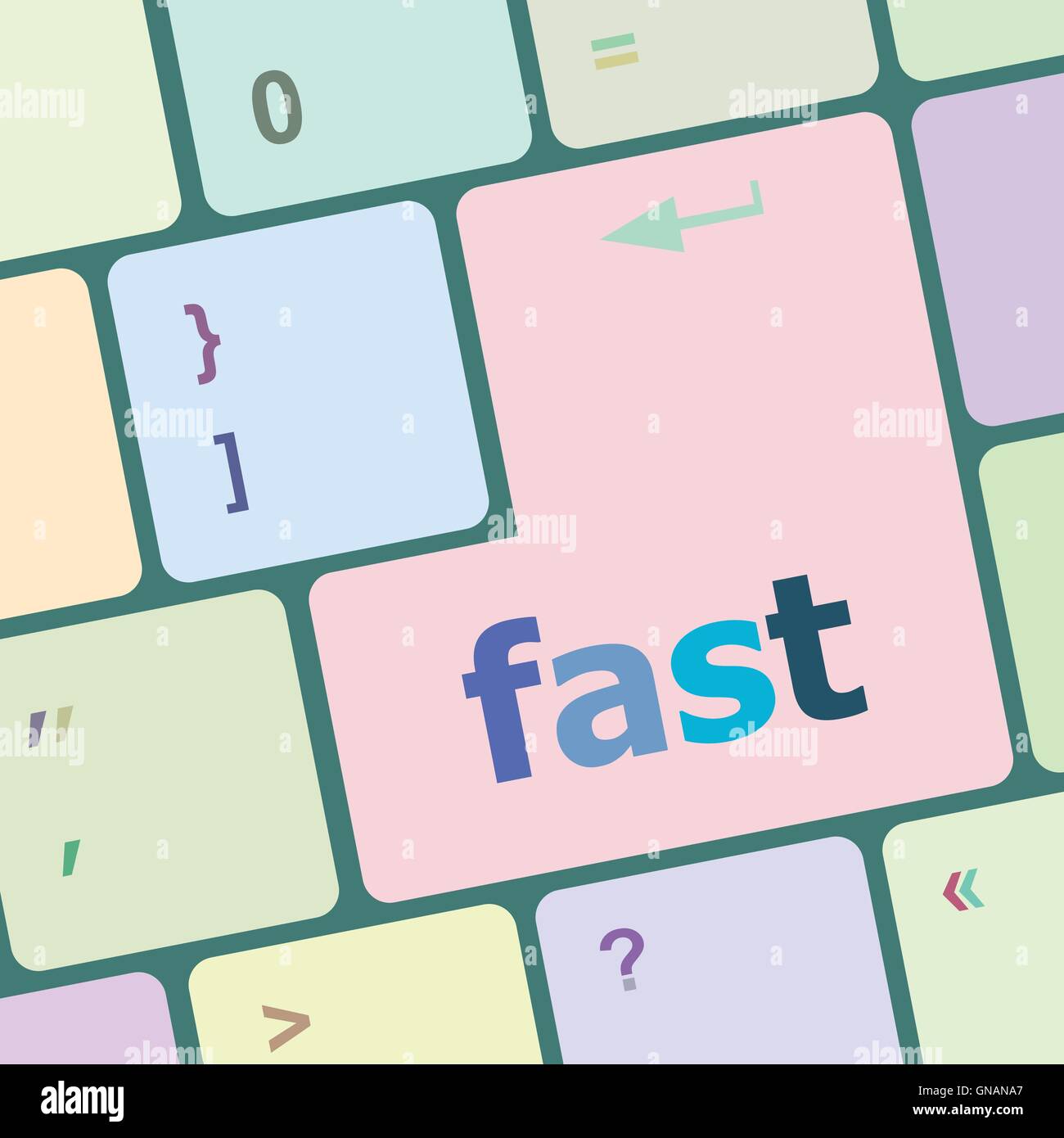 fast button on the computer keyboard key vector illustration Stock ...