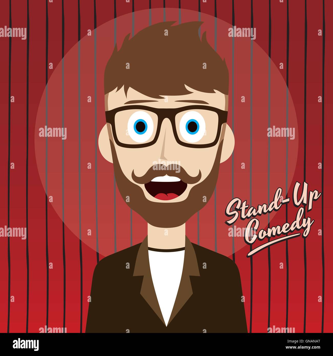 hilarious guy stand up comedian cartoon Stock Vector Image & Art Alamy